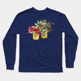 Mexican flower bouquet salsa can vase cinco de mayo decoration green Long Sleeve T-Shirt